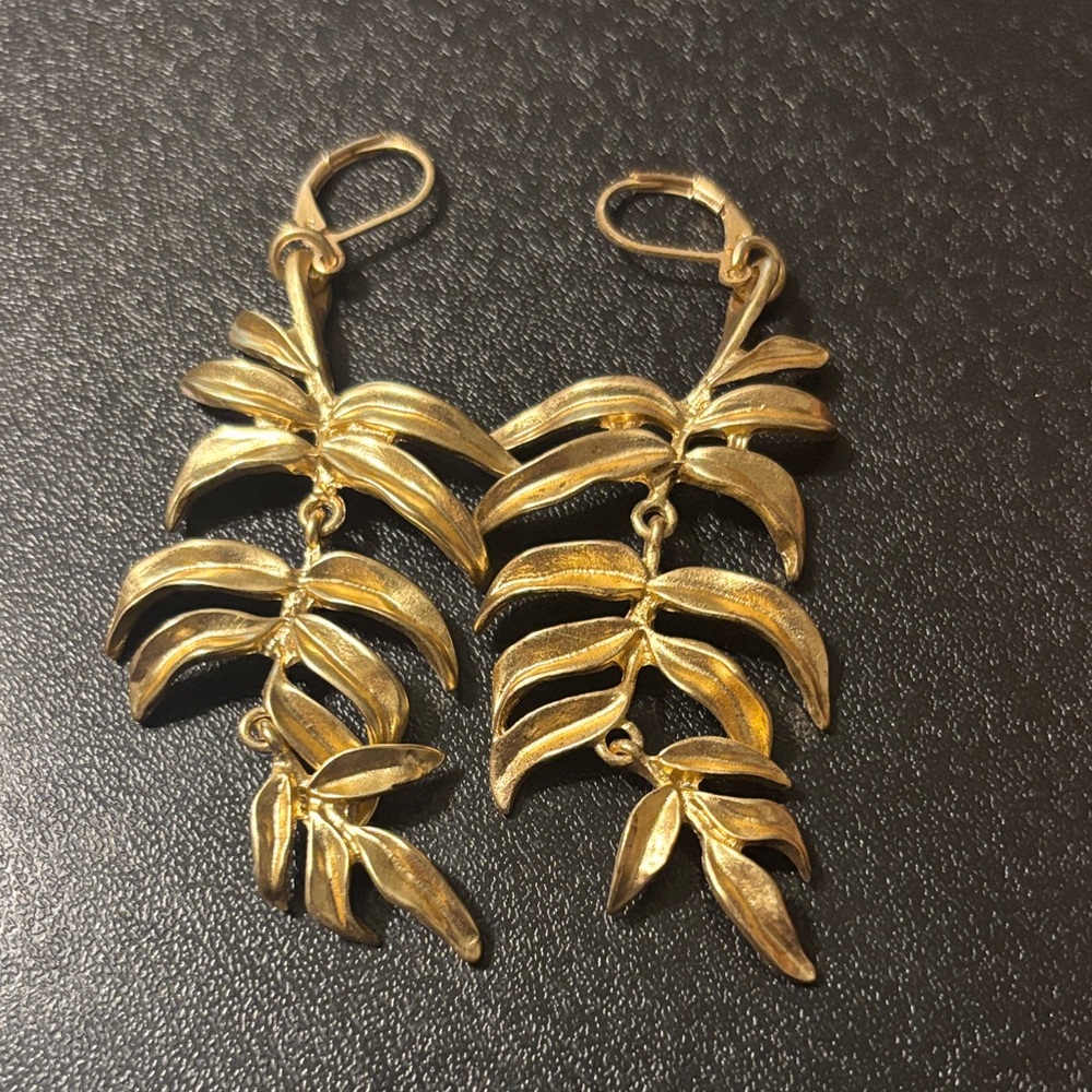 Boho Dangle Earrings Golden Leaf,Orange Beaded Boho, Sky Blue Chandelier READ - Picture 2 of 14